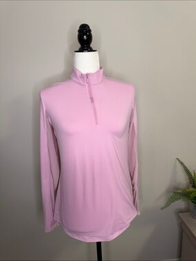 Tribal Light Pink Long-Sleeve Quarter-Zip Top